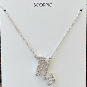 Silver Tone Scorpio Zodiac Pendant Necklace